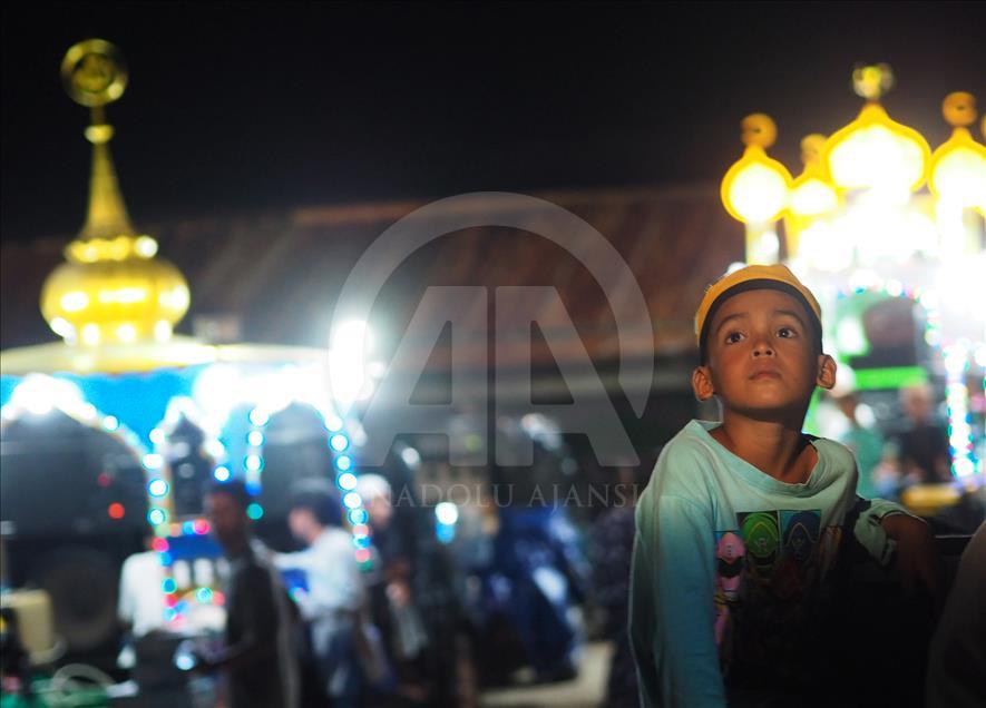 Parade malam takbir menyambut Idul Fitri di Bangka, Indonesia