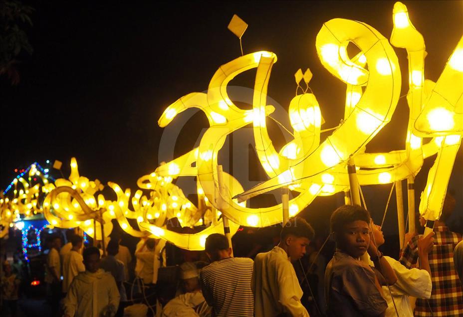 Parade malam takbir menyambut Idul Fitri di Bangka, Indonesia