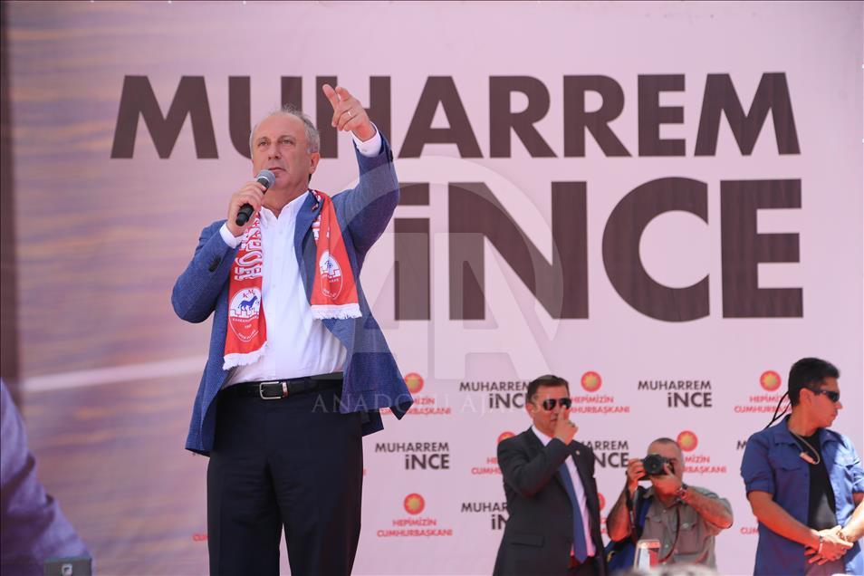 CHP'nin cumhurbaşkanı adayı İnce'nin Kahramanmaraş'ın mitingi