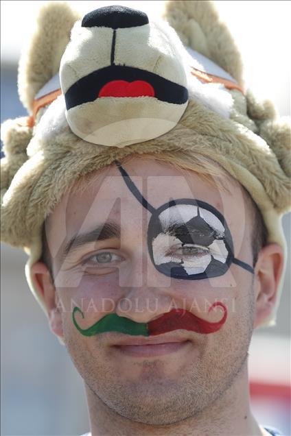 Los fanáticos llegan al partido entre Portugal y Marruecos en el Mundial de Rusia