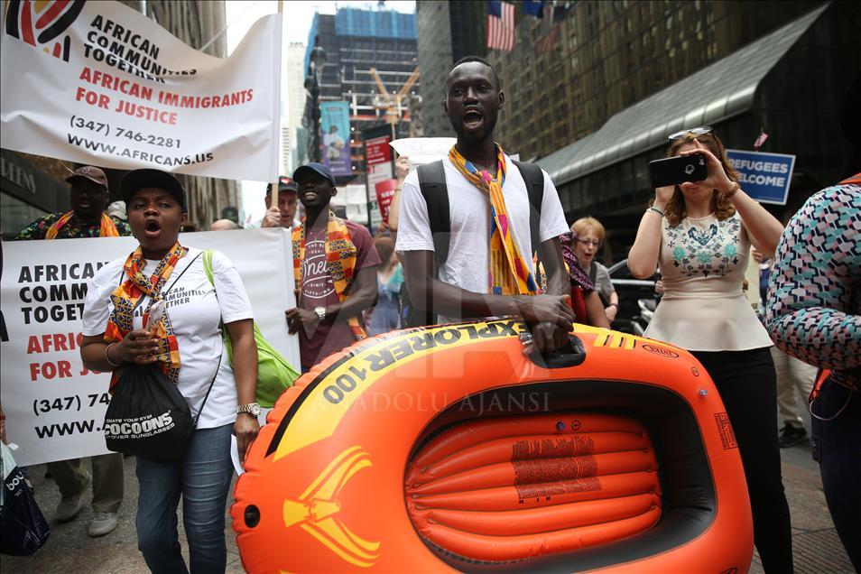 В Нью-Йорке прошла акция в поддержку беженцев
