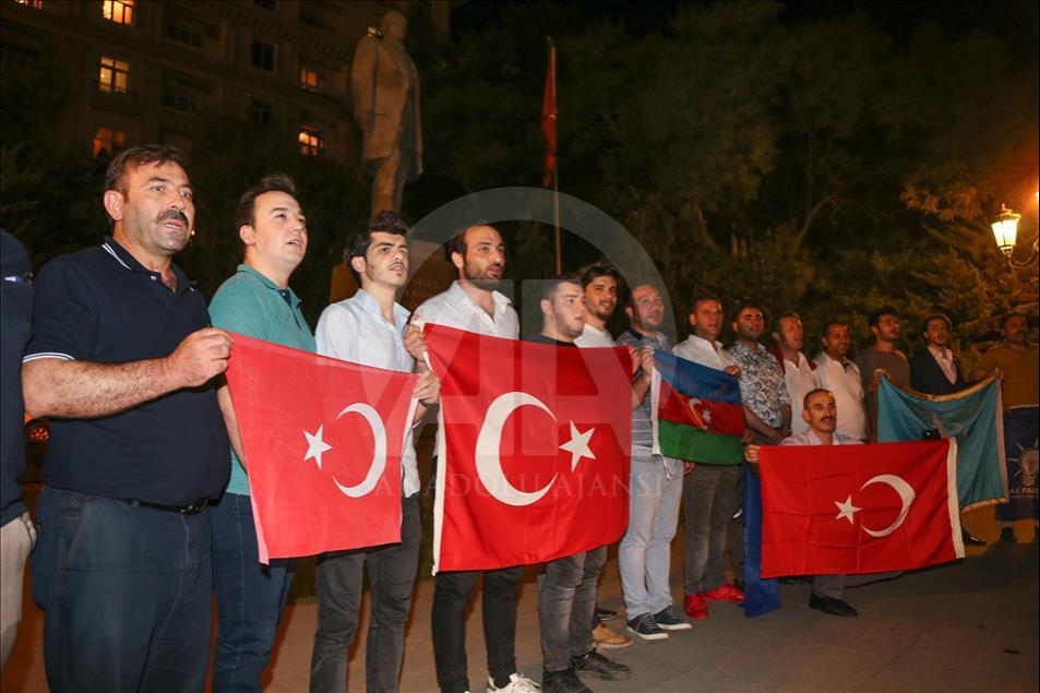 مردم آذربایجان پیروزی انتخاباتی اردوغان را جشن گرفتند