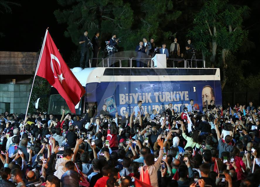 Pidato kemenangan Erdogan di depan pendukungnya