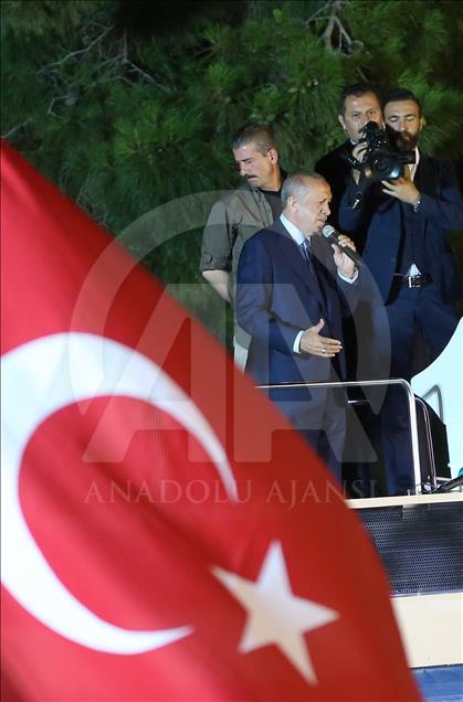 Pidato kemenangan Erdogan di depan pendukungnya