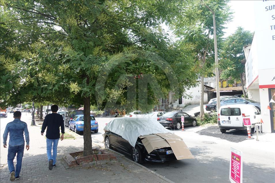 Araç sahiplerinden dolu önlemi
