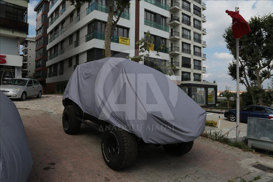 Araç sahiplerinden dolu önlemi