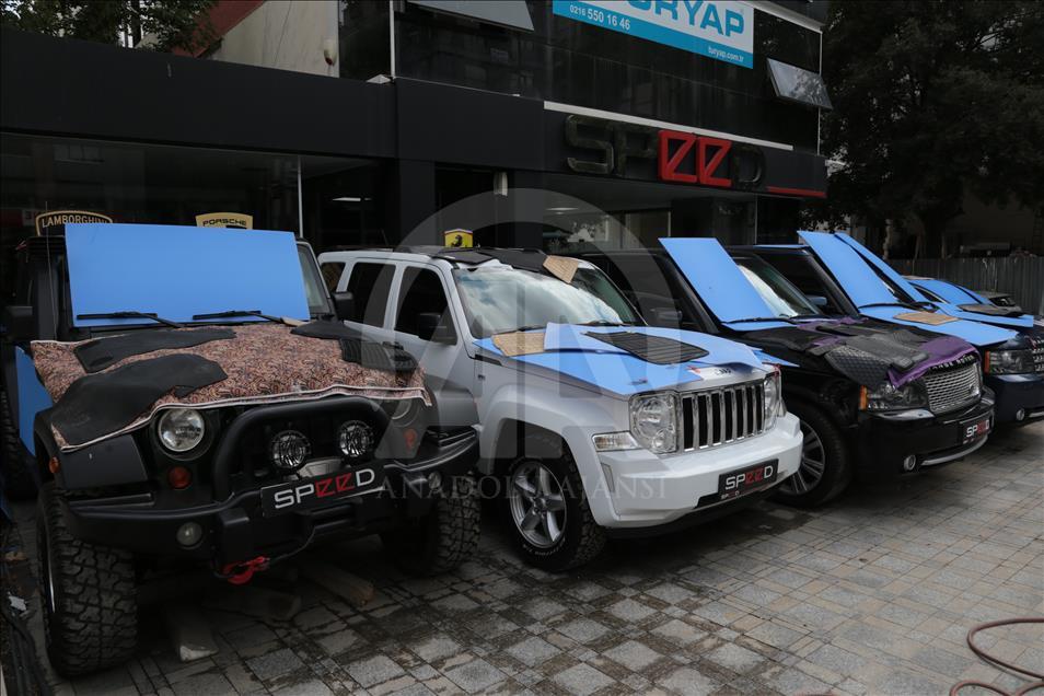 Araç sahiplerinden dolu önlemi