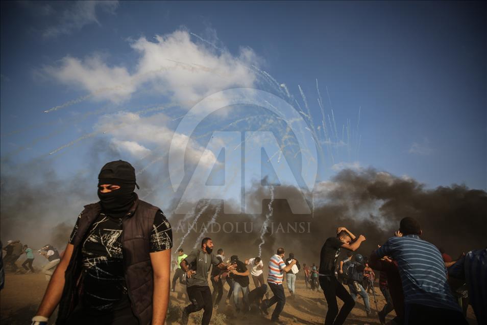 Gazze'deki Büyük Dönüş Yürüyüşü gösterilerinde 16. cuma