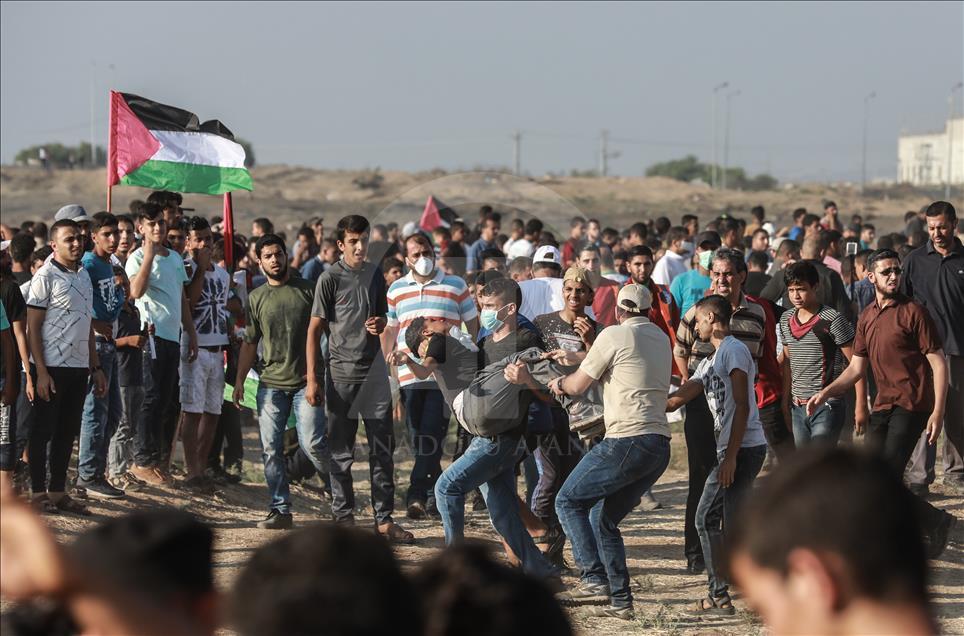 Gazze'deki Büyük Dönüş Yürüyüşü gösterilerinde 16. cuma