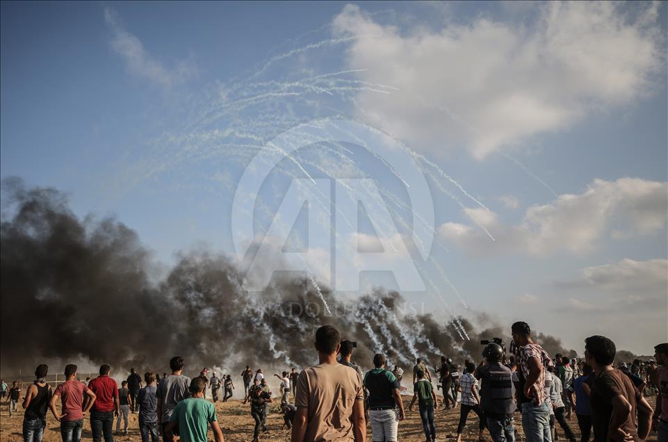 Gazze'deki Büyük Dönüş Yürüyüşü gösterilerinde 16. cuma
