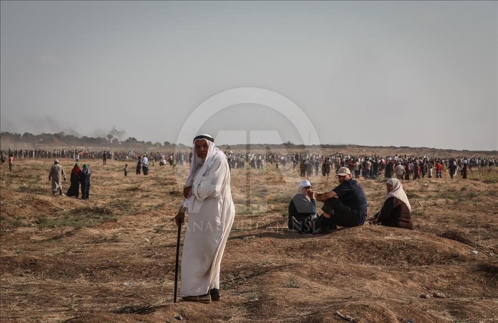 Gazze'deki Büyük Dönüş Yürüyüşü gösterilerinde 16. cuma
