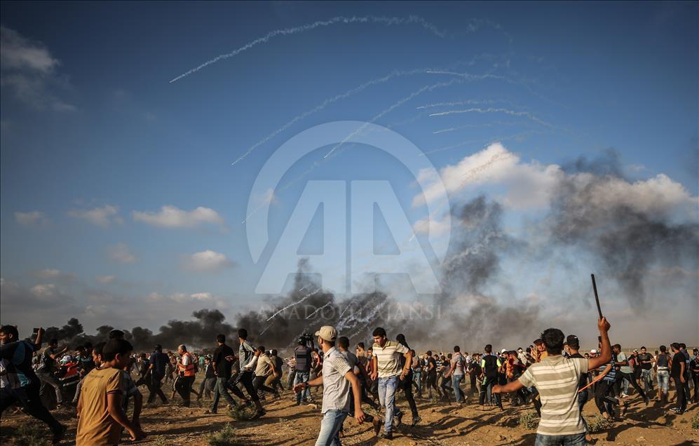 Gazze'deki Büyük Dönüş Yürüyüşü gösterilerinde 16. cuma