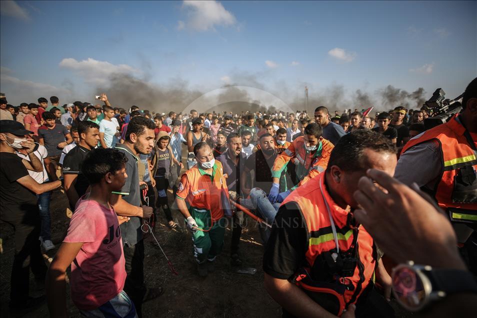 Gazze'deki Büyük Dönüş Yürüyüşü gösterilerinde 16. cuma