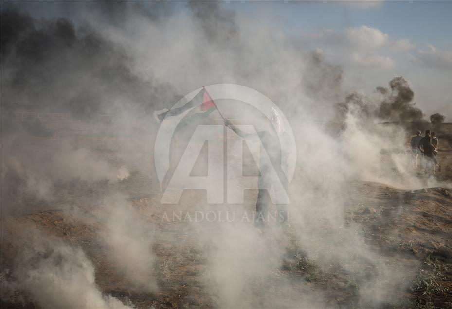 Gazze'deki Büyük Dönüş Yürüyüşü gösterilerinde 16. cuma