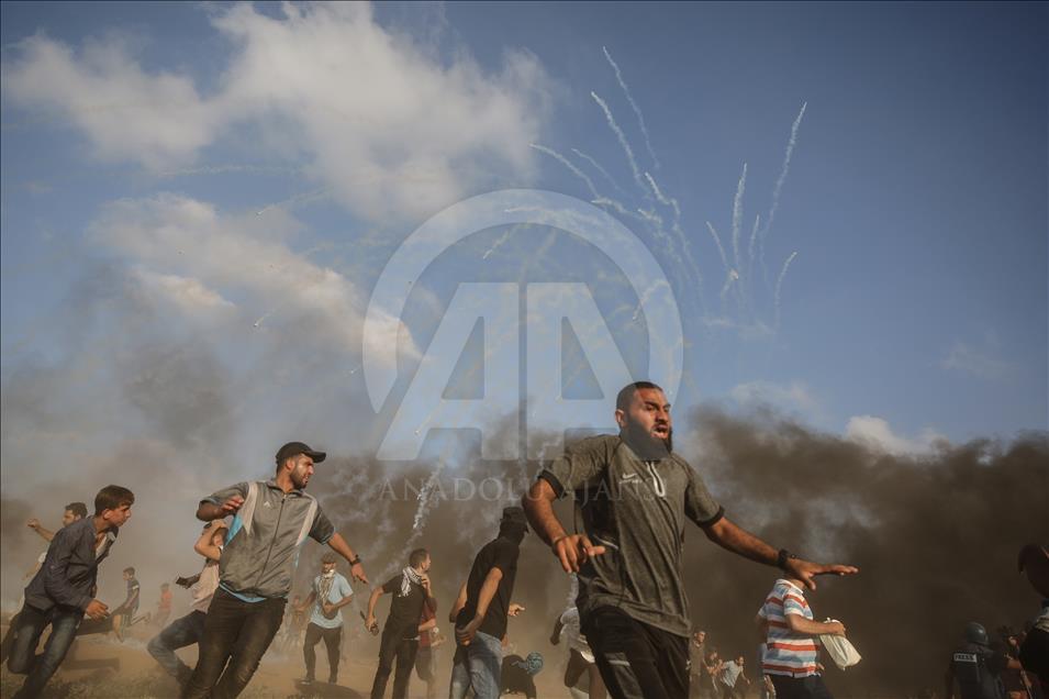 Gazze'deki Büyük Dönüş Yürüyüşü gösterilerinde 16. cuma