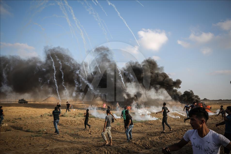 Gazze'deki Büyük Dönüş Yürüyüşü gösterilerinde 16. cuma