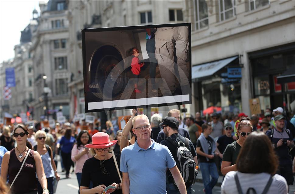 Protesta contra el presidente Donald Trump en Londres