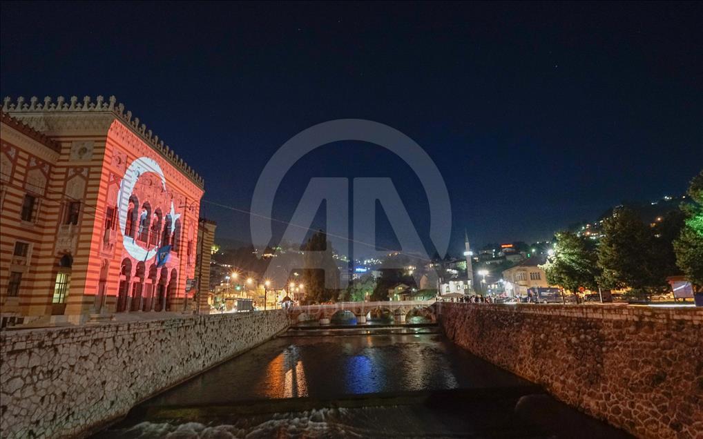 "Saraybosna'nın hafızası" Türk bayrağına büründü 