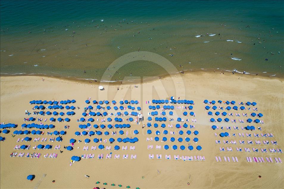 Summer season at Kilyos Beach in Istanbul