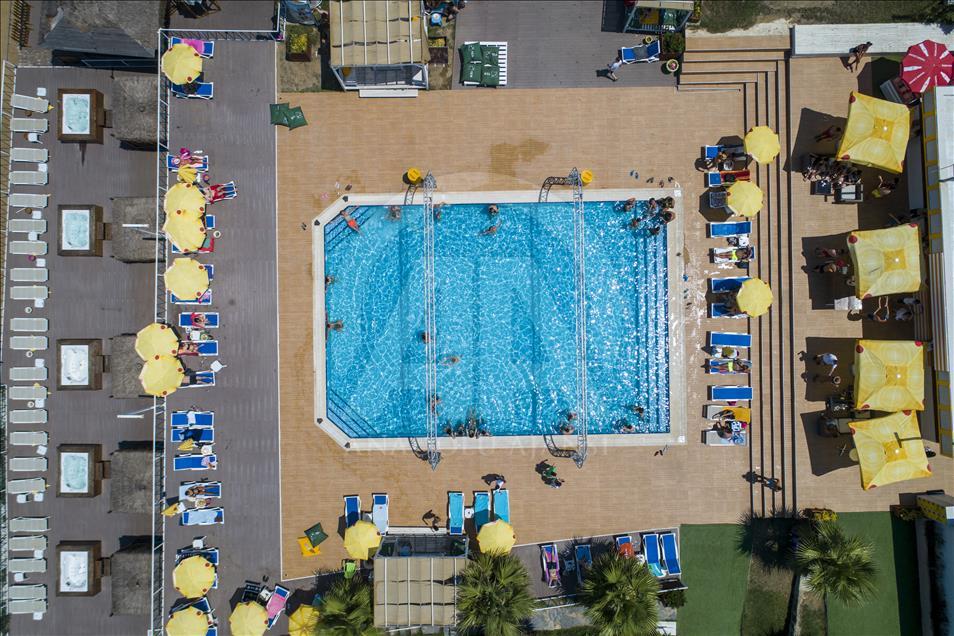 Summer season at Kilyos Beach in Istanbul