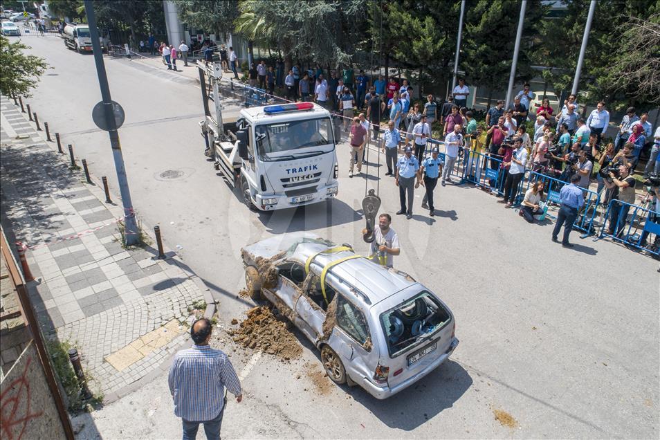 Ümraniye'de inşaatın istinat duvarı çöktü