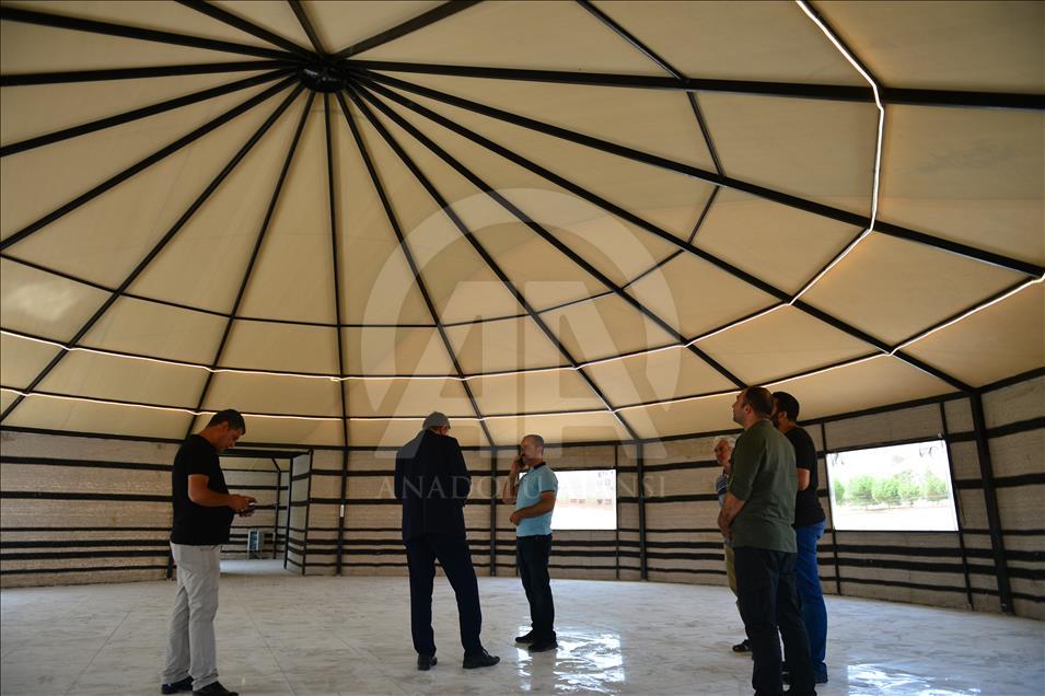 'Nation’s Kiraathane' yurt made of natural felt for university students