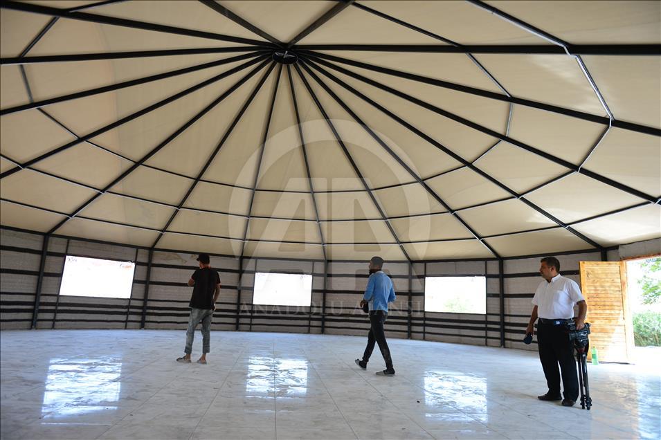 'Nation’s Kiraathane' yurt made of natural felt for university students