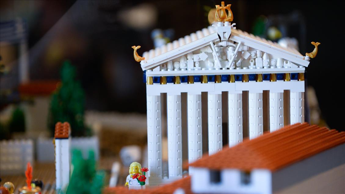 Akropolis'in lego modeli Atina'da