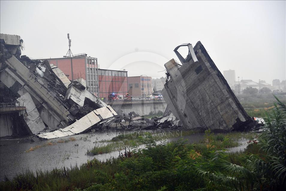 Colapso del puente Morandi en Génova, Italia, deja 11 muertos