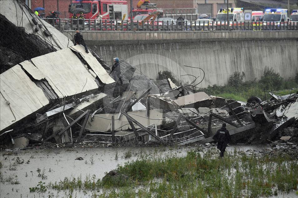 Colapso del puente Morandi en Génova, Italia, deja 11 muertos