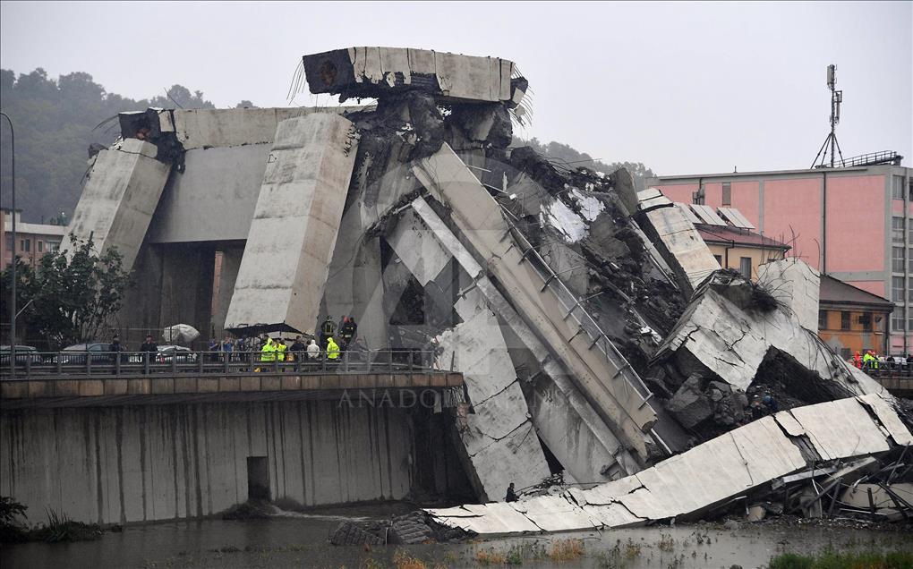 Colapso del puente Morandi en Génova, Italia, deja 11 muertos
