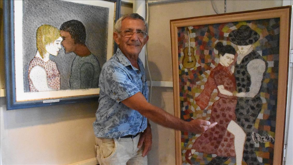 50 bin toplu iğne ile sanat eseri niteliğinde tablolar yapıyor
