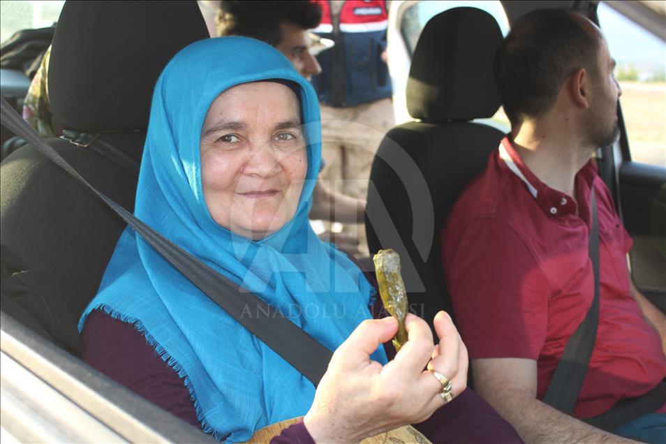 Tokat'ta sürücü ve yolculara yaprak sarması ikramı