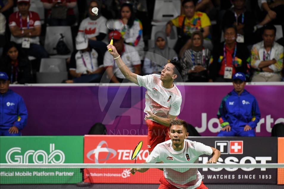 Pertandingan final badminton Asian Games 2018 beregu putra