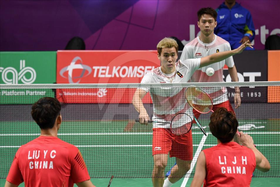 Pertandingan final badminton Asian Games 2018 beregu putra