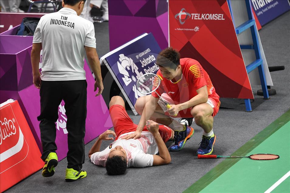 Pertandingan final badminton Asian Games 2018 beregu putra