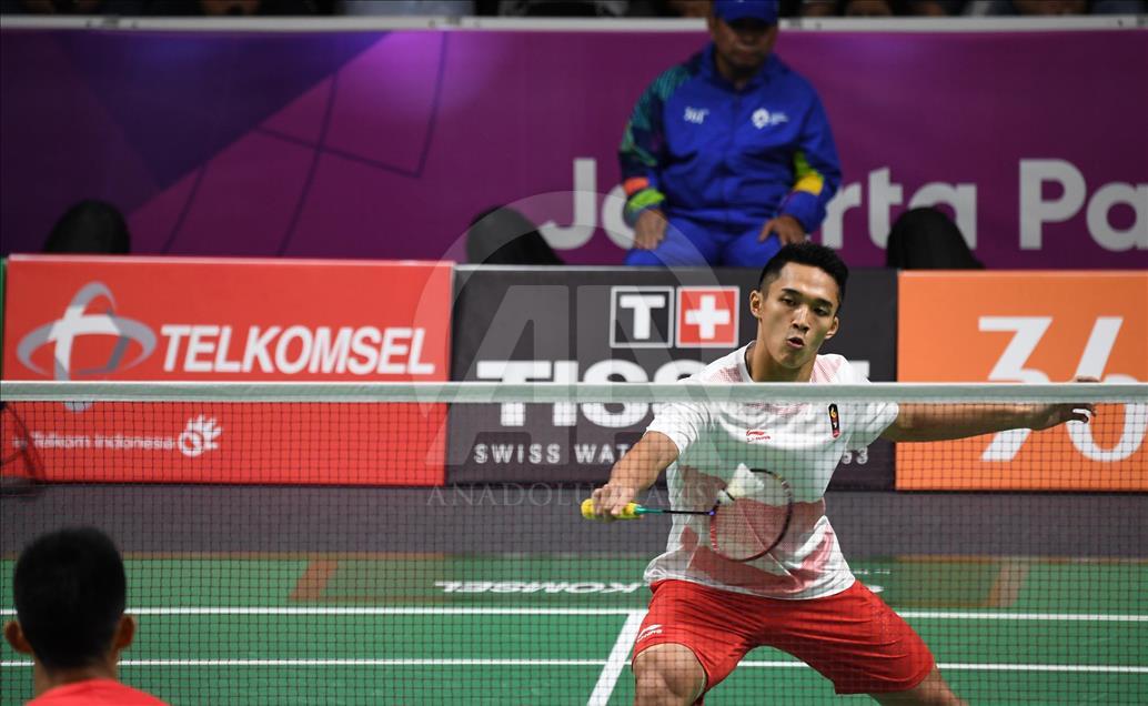 Pertandingan final badminton Asian Games 2018 beregu putra