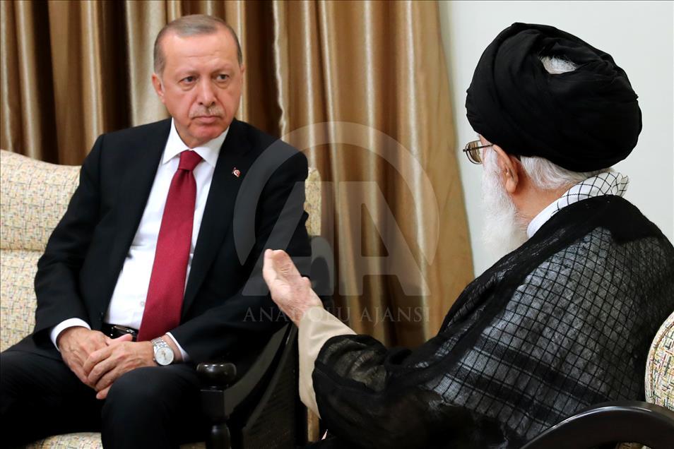دیدار رئیس‌جمهور ترکیه با رهبر ایران در تهران