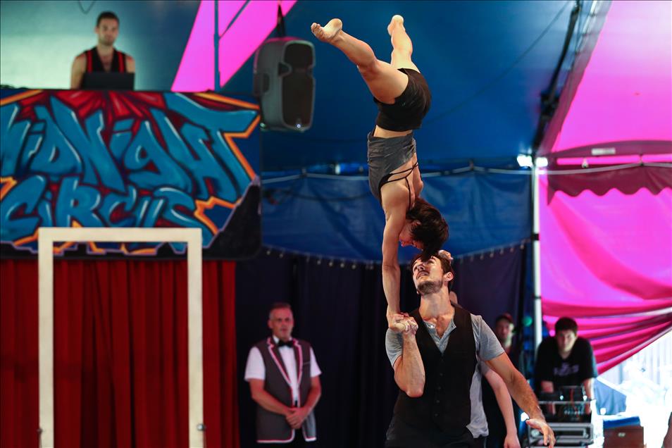 Midnight Circus perform at Holstein Park 