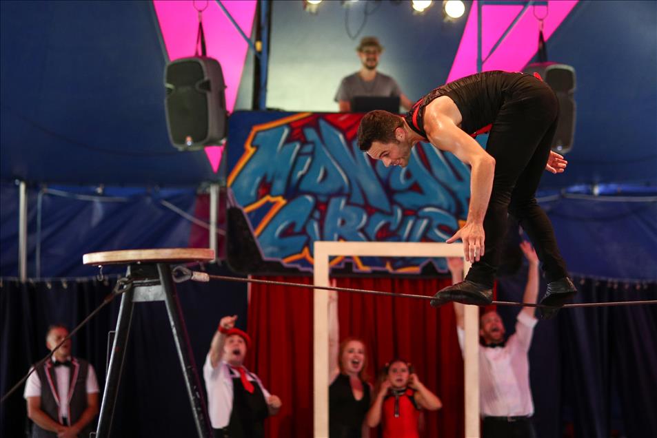 Midnight Circus perform at Holstein Park 