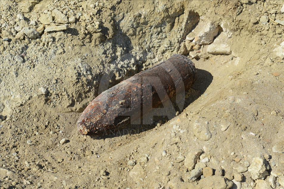 
Çanakkale'de patlamamış top mermisi bulundu