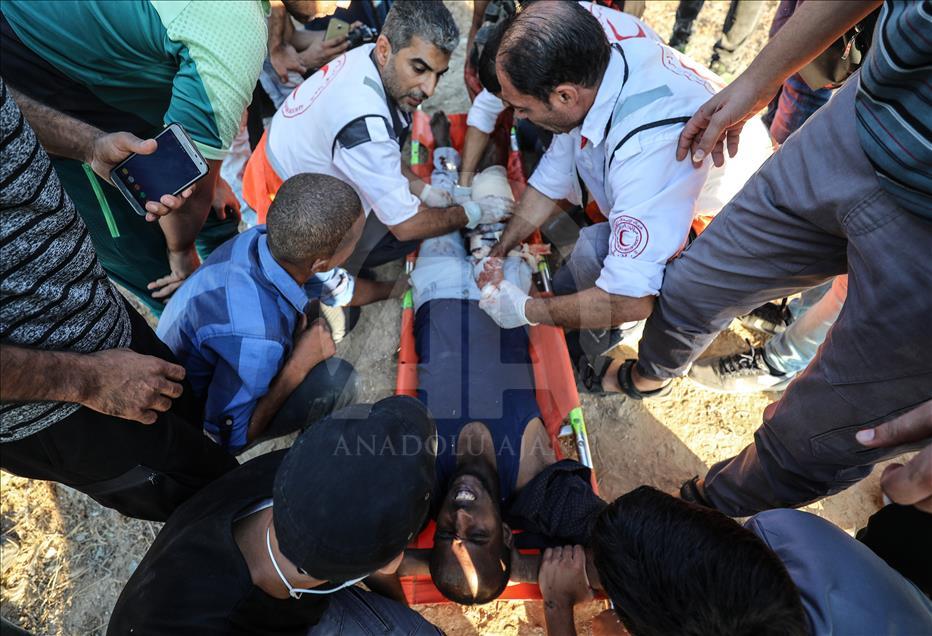13 إصابة في اعتداء إسرائيلي على متظاهرين بغزة