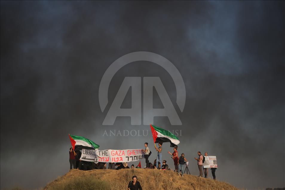 İsrailli aktivistlerden Gazze’ye destek gösterisi
