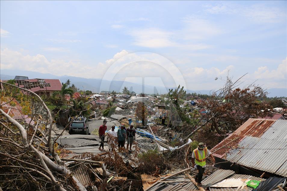 Aftermath of the earthquake in Indonesia