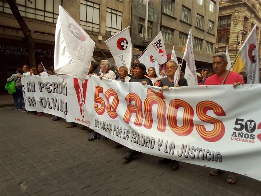 Manifestaciones por los 50 años de la masacre de Tlatelolco en México