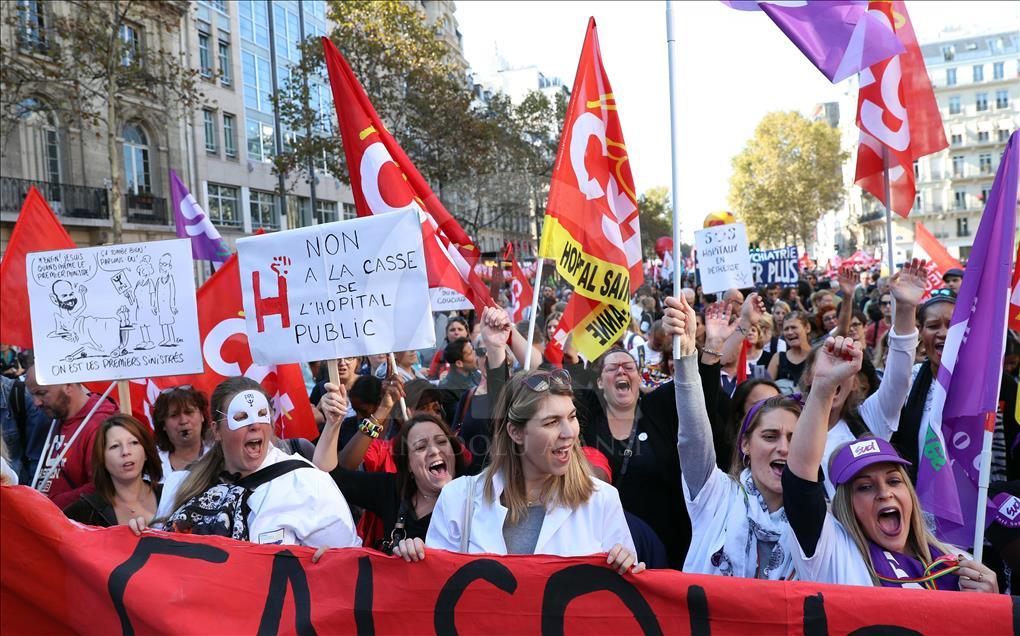 Demonstration against French government in Paris