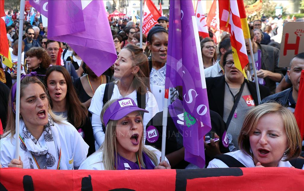 Demonstration against French government in Paris