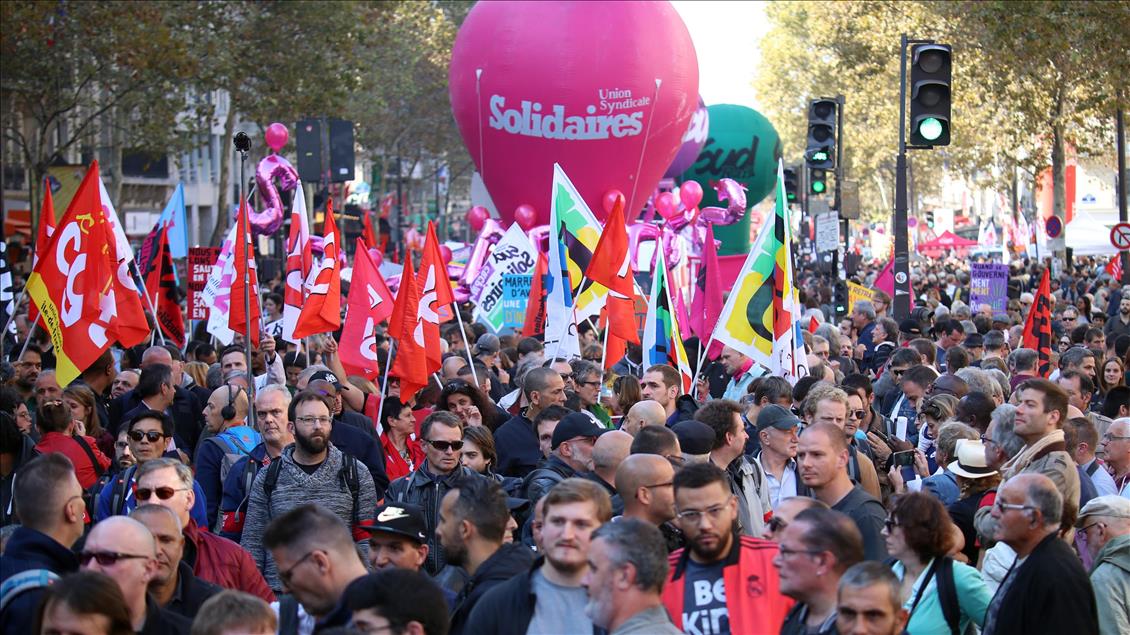 Demonstration against French government in Paris