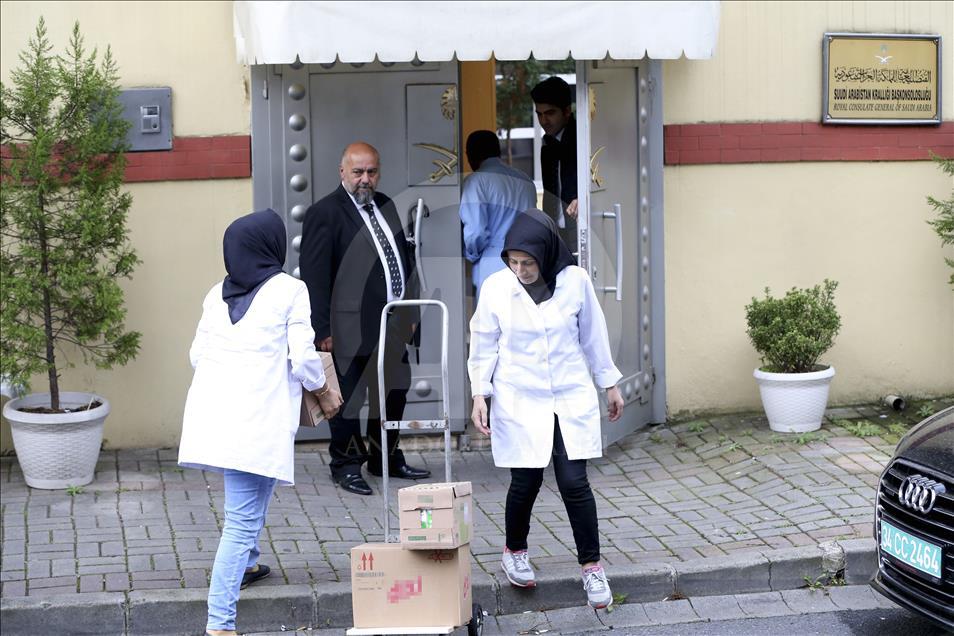 إدخال كميات كبيرة من مستلزمات التنظيف الى القنصلية السعودية بإسطنبول
