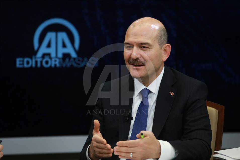 İçişleri Bakanı Süleyman Soylu, AA Editör Masası'nda